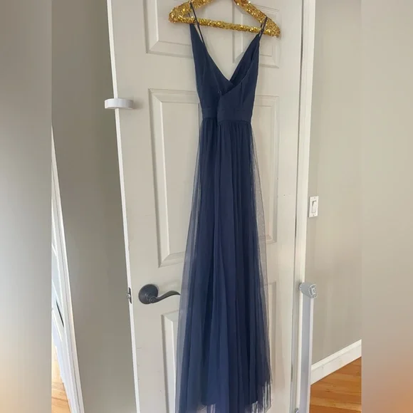 Lulus Maniju Rare Beauty Navy Tulle Backless Maxi Dress - Picture 6 of 10